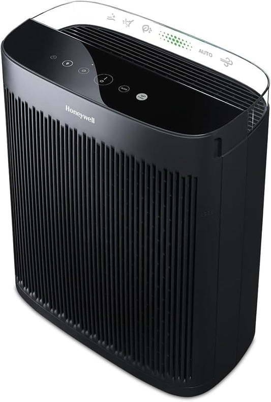Honeywell HPA5300 InSight HEPA Air Purifier with Air Quality Indicator and Auto Mode, Allergen Reducer for Extra-Large Rooms (500 sq ft), Black - Wildfire/Smoke, Pollen, Pet Dander & Dust Air Purifier