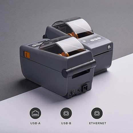ZEBRA ZD410 Direct Thermal Monochrome Desktop Printer Print Width of 2 in USB Ethernet Connectivity ZD41022-D01E00EZ