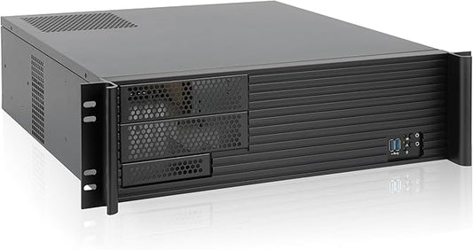 RackChoice 3u Short Depth 17.7 rackmount Server Chassis ATX/Micro ATX/Mini-itx 2x5.25+5x3.5 Bays Support Standard ATX PSU with Either top or Side Cooling