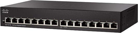 CISCO DESIGNED SG110-16 Desktop Switch with 16 Gigabit Ethernet (GbE) Ports, Limited Lifetime Protection (SG110-16-NA), Black