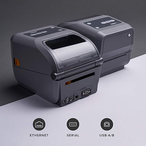 ZEBRA ZD620t Thermal Transfer Desktop Printer 203 dpi Print Width 4 in Ethernet Serial USB ZD62042-T01F00EZ