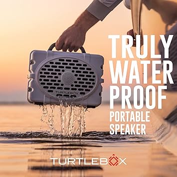 Turtlebox Gen 2: Loud! Outdoor Portable Bluetooth 5.0 Speaker | Rugged, IP67, Waterproof, Impact Resistant & Dustproof (Rich, Full Sound, Plays to 120db, Pair 2X for True L-R Stereo), (White)