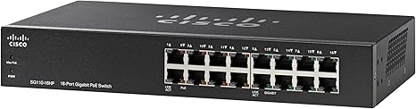 Cisco SG110-24 Desktop Switch with 24 Gigabit Ethernet (GbE) Ports plus 2 Combo mini-GBIC SFP , Limited Lifetime Protection (SG11016HPNA)
