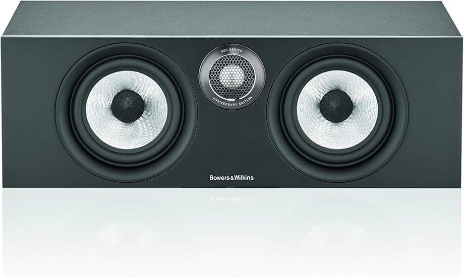 Bowers & Wilkins HTM6 S2 Center Channel Speaker - Anniversary Edition Loudspeaker, Twin Continuum Cone Bass/Midrange Drivers with Flowport Technology, Decoupled Double Dome Aluminum Tweeter, Black