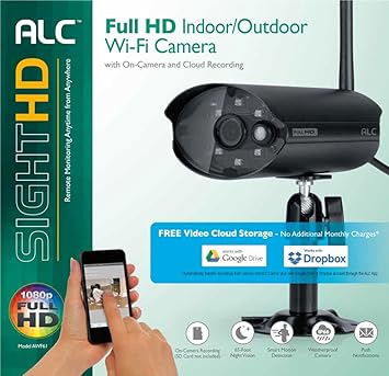 AWF61 ALC Full HD 1080p Wi-Fi IP Security Camera with On Camera Recording and Free Cloud Storage (ALCAWF61)