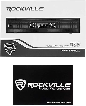 Rockville RPA16 10,000 Watt 2 Channel Power Amplifier Pro/DJ Amp+Speakon Cables