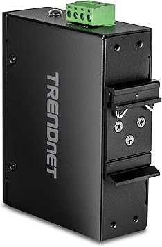 TRENDnet 2-Port Industrial SFP to Gigabit PoE++ Media Converter, TI-BF22SFP, IP30 Metal Housing, Power Supply (Model TI-S15052) Sold Separately, Black