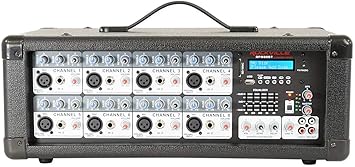 Rockville, 8 RPM80BT 2400w Powered 8 Channel Mixer/Amplifier w/Bluetooth/EQ/Effects