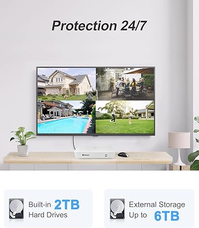 Swann 4K 8Channel Security Camera System NVR Recorder: nvr-8580 Security PoE NVR Box with 1TB HDD,24/7 Continuous Recording,Work with Swann IP 12MP/4K/5MP/4MP HD Cameras, SRNVR-88580WH
