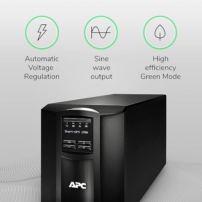 ASUS APC 1500VA Smart-UPS with SmartConnect, Pure Sinewave UPS Battery Backup, Line Interactive, 120V Uninterruptible Power Supply (SMT1500C)
