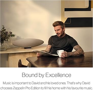 Bowers & Wilkins Zeppelin Pro Edition Wireless Speaker, Iconic Design, 5 Drivers Including Subwoofer, Wireless Streaming via Bluetooth, AirPlay 2 & Spotify Connect, Multiroom Support, Space Grey