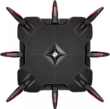 TP-Link AC5400 Tri Band Gaming Router - MU-MIMO, 1.8GHz Quad-Core 64-bit CPU, Game First Priority, Link Aggregation, 16GB Storage, Airtime Fairness, Secured WiFi, Works with Alexa (Archer C5400X)