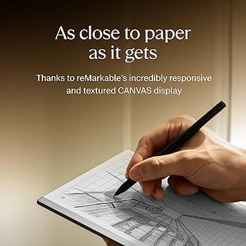 Remarkable Essentials Bundle – Gray | Remarkable 2 Paper Tablet | Includes 10.3” Remarkable Tablet, Marker Plus Pen with Eraser, Book Folio Cover in Gray Weave, and 100 Days Free Connect Trial