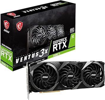 MSI Gaming GeForce RTX 3080 Ti 12GB GDRR6X 320-Bit HDMI/DP Nvlink Tri-Frozr 2 Ampere Architecture OC Graphics Card (RTX 3080 Ti Ventus 3X 12G OC)