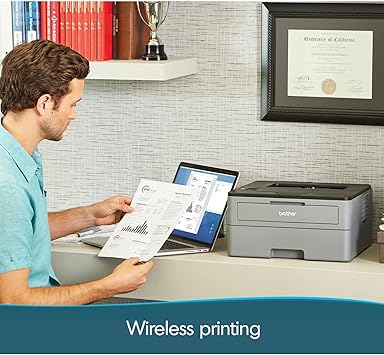 Brother Compact Monochrome Laser Printer, HL-L2350DW, Wireless Printing, Duplex Two-Sided Printing, Refresh Subscription and Amazon Dash Replenishment Ready