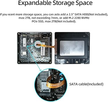 Mini PC, Intel Core i3-N305(up to 3.8GHz) 8C/8T, 16GB DDR4 RAM 512GB M.2 SSD Dual 2.5G LAN, Mini Desktop Computers Windows 11, 4K Triple Display, Type-C, WiFi 6, BT5.2, Micro PC Home Office