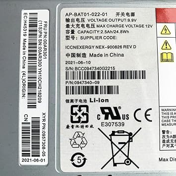 for Provide Report 85Y5898 85Y6046 00AR301 00AR300 Battery Backup Unit for IBM Storwize V7000