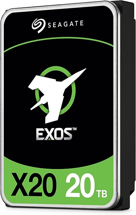 Seagate Exos X20 20TB Internal Hard Drive - 3.5 Inch Hyperscale SATA 6Gb/s HDD, 7200 RPM, 2.5M MTBF, 512e and 4Kn FastFormat, Low Latency with Enhanced Caching (ST20000NM007D)