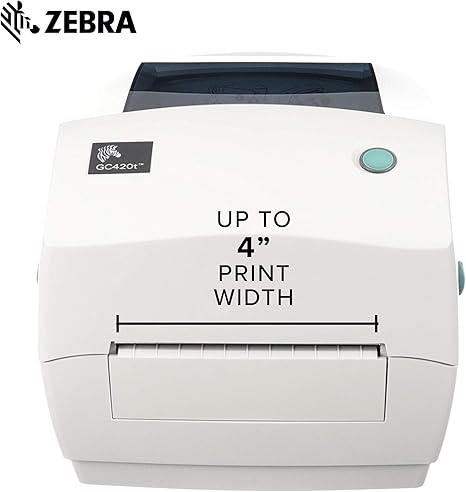 ZEBRA GC420t Thermal Transfer Desktop Printer Print Width of 4 in USB Serial and Parallel Port Connectivity GC420-100510-000