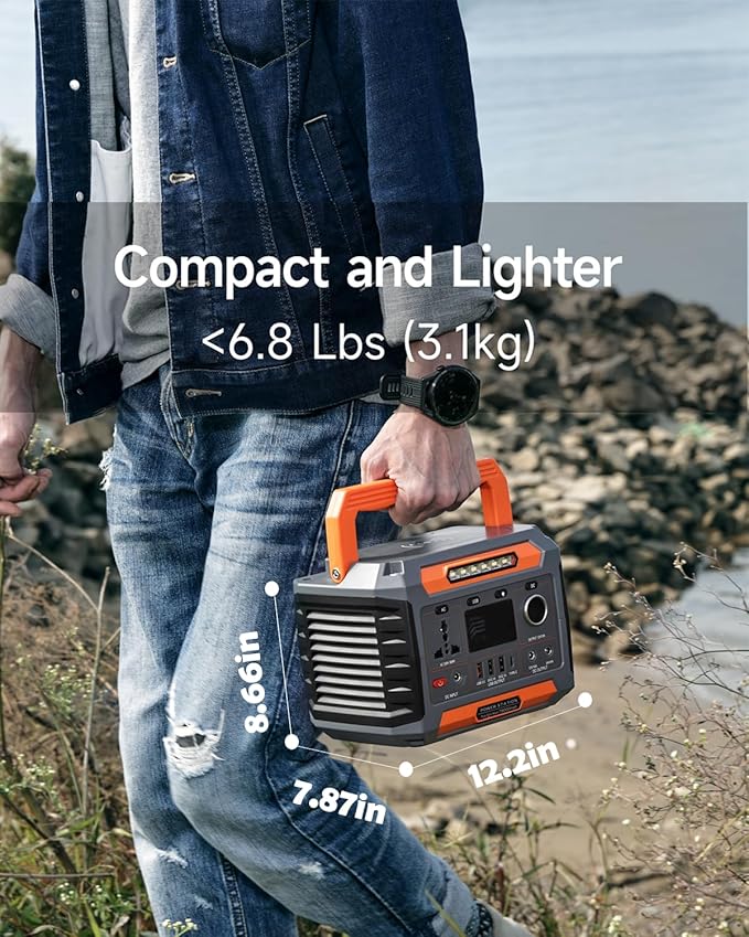 CELLGEAR Portable Power Station 300W(600W Peak),288Wh Solar Generator(Solar Panel Not Included) for Home Outages with Pure Sine Wave AC Outlet,Wireless Charge for Outdoors Camping Travel