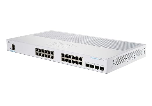 CISCO DESIGNED Business CBS250-24T-4G Smart Switch | 24 Port GE | 4x1G SFP | Limited Lifetime Protection (CBS250-24T-4G) (CBS250-24T-4G-NA)