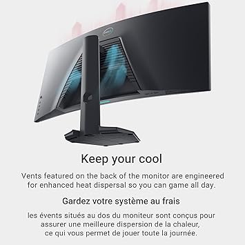 Dell Curved Gaming, 34 Inch Curved Monitor with 144Hz Refresh Rate, WQHD (3440 x 1440) Display, Black - S3422DWG