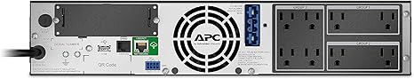 APC Network UPS, 1500VA Smart-UPS Sine Wave UPS with Extended Run Option, SMX1500RM2UC, 2U Rackmount/Tower Convertible, Line-Interactive, 120V