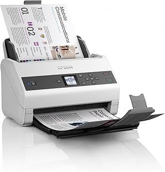 Epson DS-870 Colour Duplex Workgroup Document Scanner: 65 ppm, Twain and ISIS Drivers, 3-Year Limited Warranty with Next-Business-Day Whole Unit Exchange