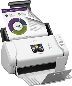 Brother Wireless High-Speed Desktop Document Scanner, ADS-2700W, Touchscreen LCD, Duplex Scanning