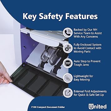 United Office Products F100 Automatic Paper Folder, 200 Sheets, Letter and Legal Size