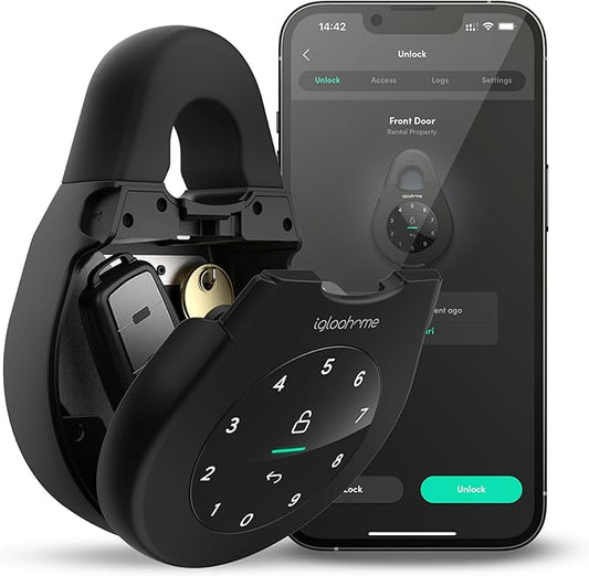 igloohome Keybox 3 Smart Lock Box, Large Key Safe w/Airbnb Sync (iOS/Android) – Remotely Generate Bluetooth-Keys & Pin Codes Without Internet