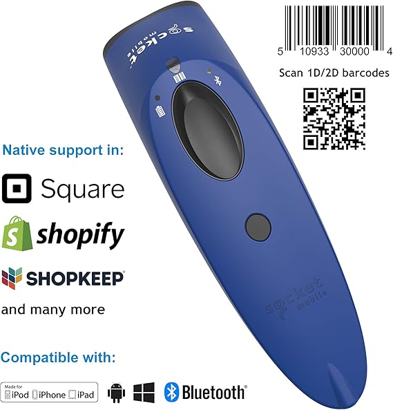 SOCKET COMMUNICATION SocketScan S740, 2D Barcode Scanner, Blue