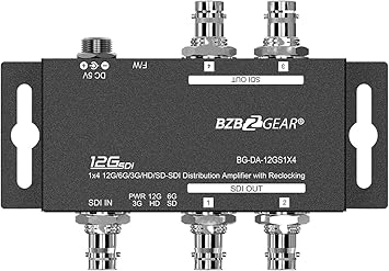BZBGEAR 12G SDI 1X4 Splitter and Reclocking Distribution Amplifier