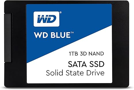 Western Digital 1TB WD Blue 3D NAND Internal PC SSD - SATA III 6 Gb/s, 2.5"/7mm, Up to 560 MB/s - WDS100T2B0A