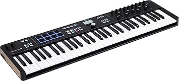 Arturia - KeyLab Essential 61 mk3 - MIDI Controller Keyboard for Music Production, with All-in-One Software Package - 61 Keys, 9 Encoders, 9 Faders, 1 Modulation Wheel, 1 Pitch Bend Wheel, 8 Pads