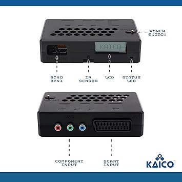 Kaico Edition OSSC Open Source Scan Converter 1.6 with SCART, Component and VGA to HDMI for Retro Gaming. Line Multiplier upscaler Perfect for Zero lag RGB Retro Gaming