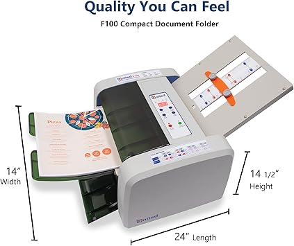 United Office Products F100 Automatic Paper Folder, 200 Sheets, Letter and Legal Size