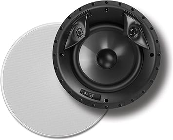 olk Audio Vanishing Series 80 F/X-LS in-Ceiling Surround Speaker (Pair), 8" Dynamic Balance Driver & (2) 0.75" Ring-Radiator Tweeter, Dual-Port Bandpass Enclosure, Rotating Cam System, Black