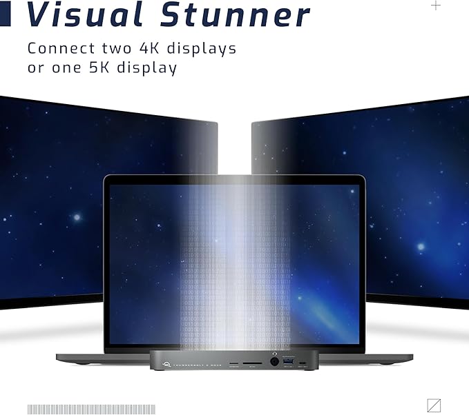 OWC 14-Port Thunderbolt 3 Dock with Cable, Compatible with Windows PC and Mac, Space Gray