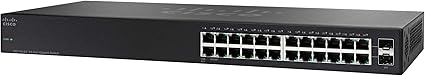 Cisco SG110-24 Unmanaged Switch with 24 Gigabit Ethernet (GbE) Ports plus 2 Combo mini-GBIC SFP , Limited Lifetime Protection (SG110-24-NA)
