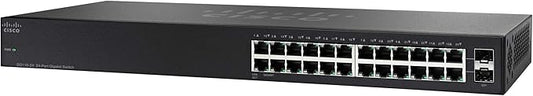 Cisco SG110-24 Unmanaged Switch, 24 Gigabit Ethernet (GbE) Ports, 2 Combo Mini-GBIC SFP, Limited Lifetime Protection (SG110-24-NA)