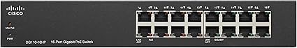 Cisco SG110-24 Desktop Switch with 24 Gigabit Ethernet (GbE) Ports plus 2 Combo mini-GBIC SFP , Limited Lifetime Protection (SG11016HPNA)