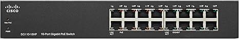 Cisco SG110-24 Desktop Switch with 24 Gigabit Ethernet (GbE) Ports plus 2 Combo mini-GBIC SFP , Limited Lifetime Protection (SG11016HPNA)