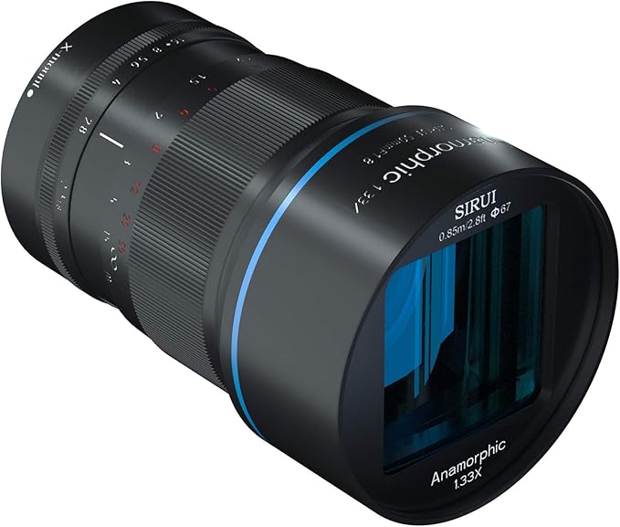 SIRUI 50mm F1.8 1.33X APS-C Anamorphic Lens for E Mount, Blue Flare