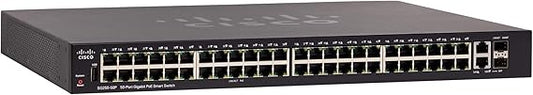 CISCO DESIGNED SG250-50P Smart Switch | 50 Gigabit Ethernet Ports | 48 Gigabit Ethernet RJ45 Ports | 2 SFP Gigabit Ethernet Combo Ports | 375W PoE | Limited Lifetime Protection (SG250-50P-K9-NA), Black