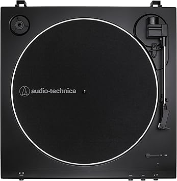Audio-Technica AT-LP60X-BK Fully Automatic Belt-Drive Stereo Turntable, Black, Hi-Fi, 2 Speed, Dust Cover, Anti-Resonance, Die-Cast Aluminum Platter