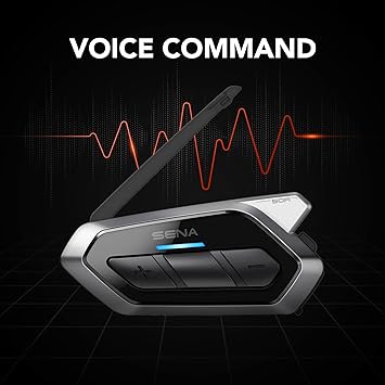 Sena 50R 3-Button Motorcycle Bluetooth Headset w/Sound by Harman Kardon Integrated Mesh Intercom System Premium Microphone & Speakers, Dual Pack