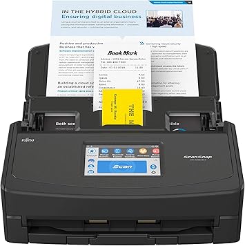 Fujitsu PA03770-B105 ScanSnap iX1500 Color Duplex Document Scanner with Touch Screen for Mac and PC (Black Model)