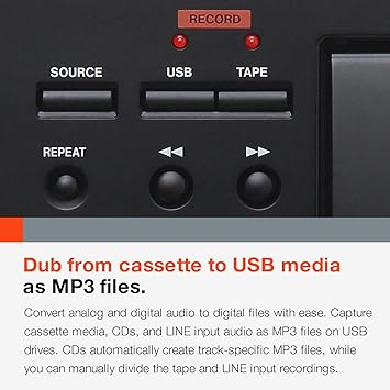 Tascam CD-A580 Cassette/CD/USB MP3 Player Recorder Combo, Black