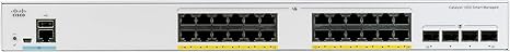 Cisco Catalyst 1000-24FP-4X-L Network Switch, 24 Gigabit Ethernet PoE+ Ports, 370W PoE Budget, 4 10G SFP+ Uplink Ports, Enhanced Limited (C1000-24FP-4X-L) (Renewed)